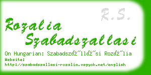 rozalia szabadszallasi business card